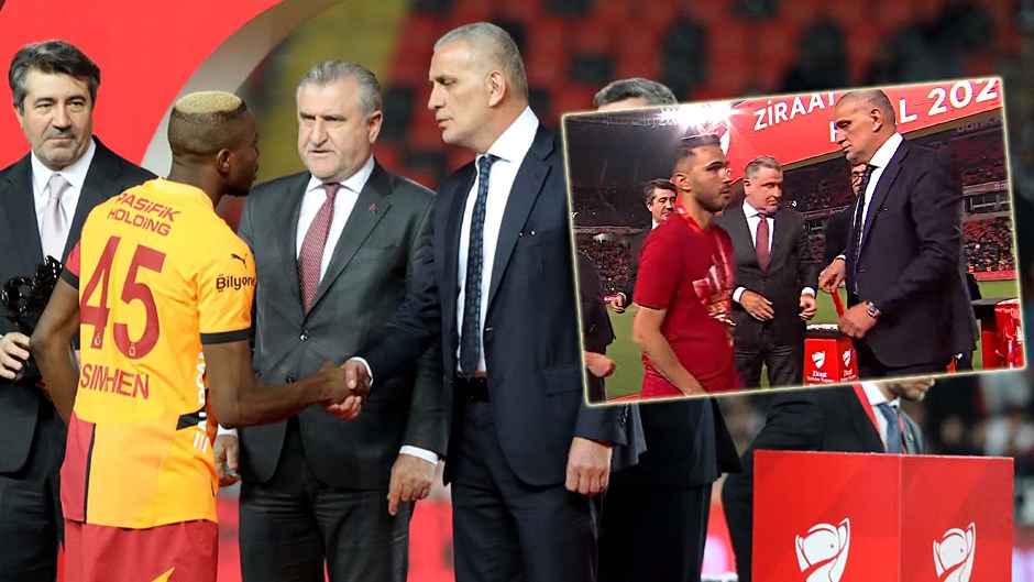 Seremonide İbrahim Hacıosmanoğlu’nun elini sıkmadı: Galatasaray’da Serhat Doğan’dan tepki