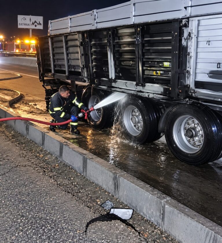 Batman Girişinde Tır Yangını: Alevler Yolu Sardı